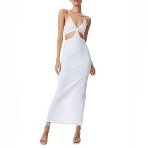 Alice + Olivia White Cut Out Maxi Dress